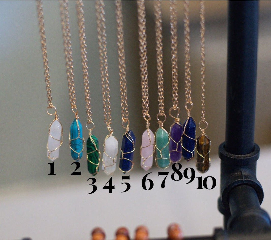 Crystal Wire Wrapped Necklaces