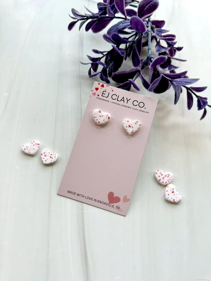Terrazzo Heart Studs