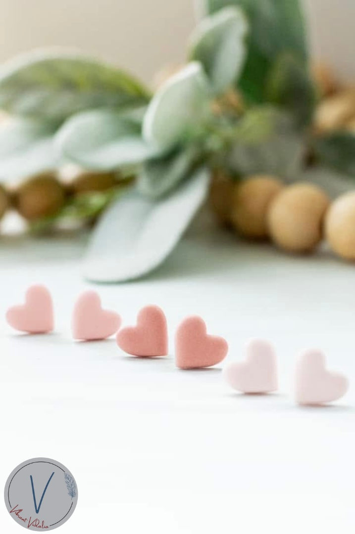 Muted Pink Heart Studs