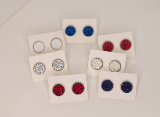 Red, White & Blue Studs - Medium